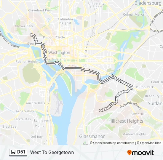 D51 Bus Line Map