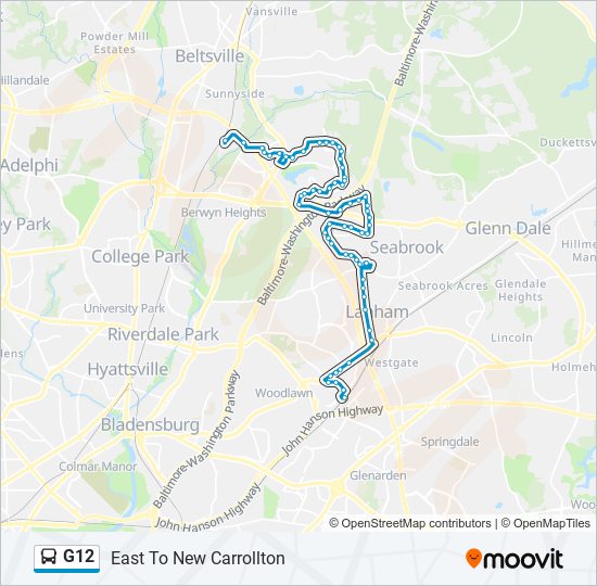 G12 bus Line Map