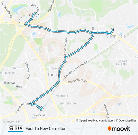 G14 Bus Line Map