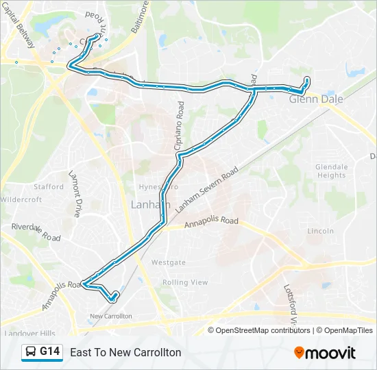 G14 Bus Line Map