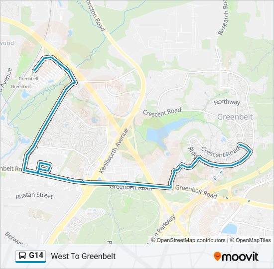 G14 Bus Line Map