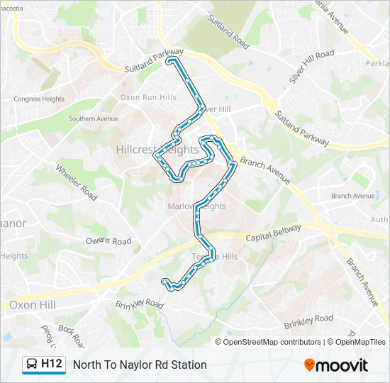 H12 Bus Line Map