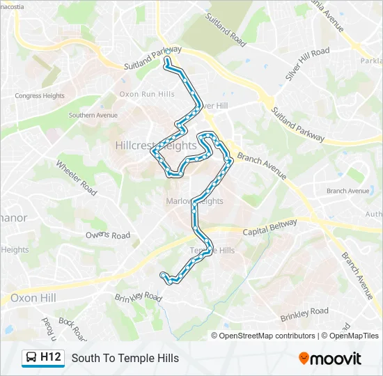 H12 Bus Line Map