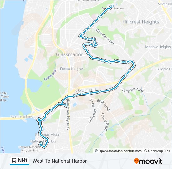 Mapa de NH1 de autobús