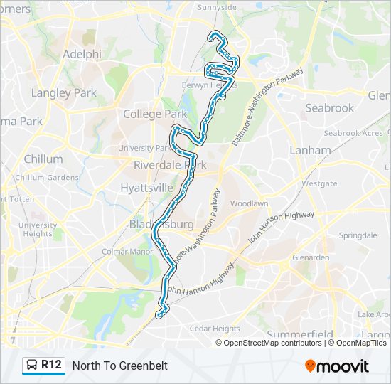 R12 Bus Line Map