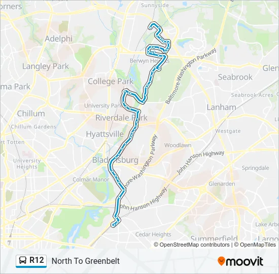 R12 Bus Line Map