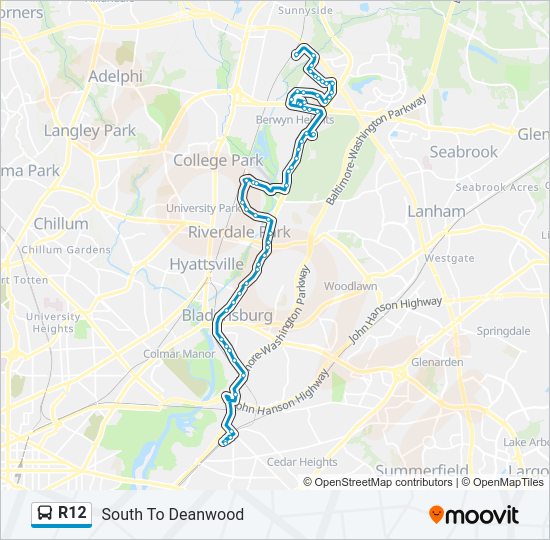 R12 Bus Line Map
