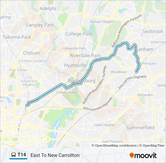 T14 Bus Line Map