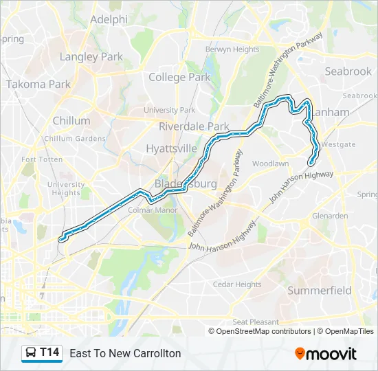 T14 Bus Line Map
