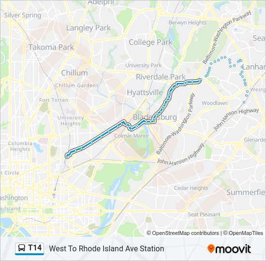 T14 Bus Line Map