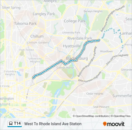 T14 Bus Line Map