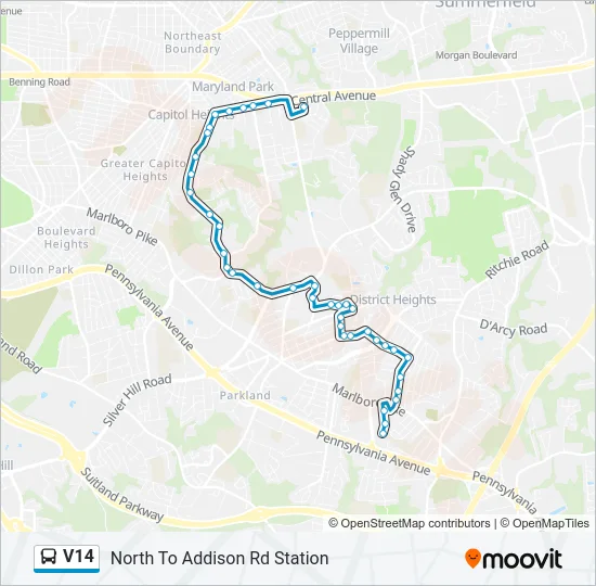 V14 Bus Line Map