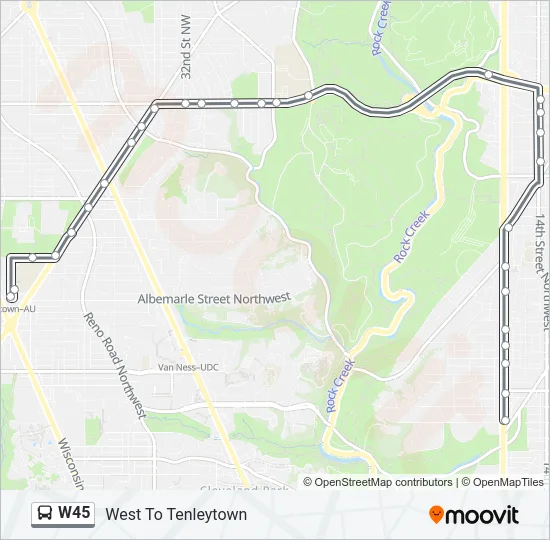 W45 Bus Line Map