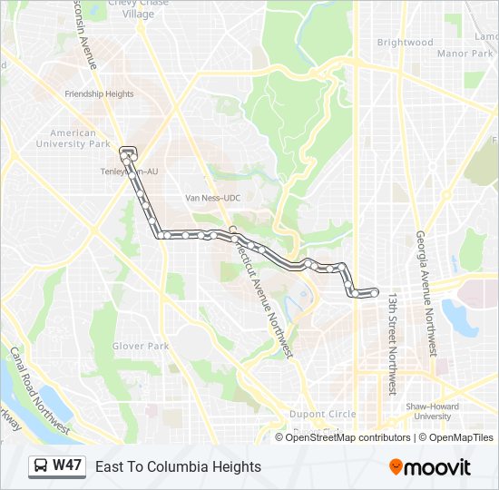 W47 bus Line Map