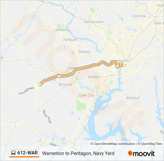 612-WAR Bus Line Map