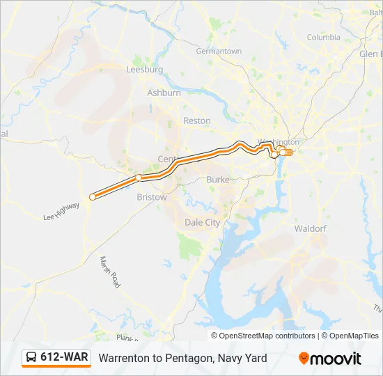 612-WAR Bus Line Map