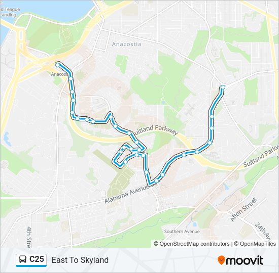 C25 Bus Line Map