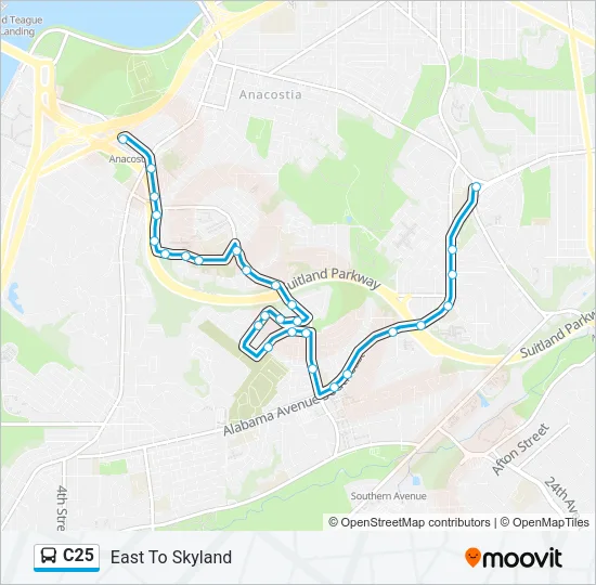 C25 Bus Line Map