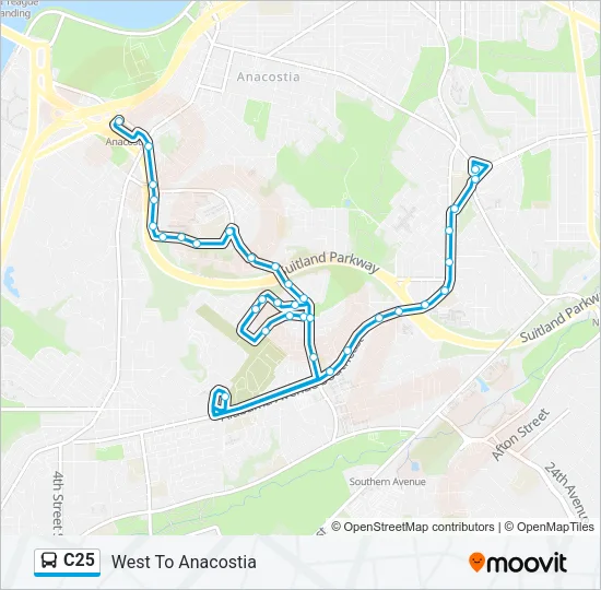 C25 Bus Line Map