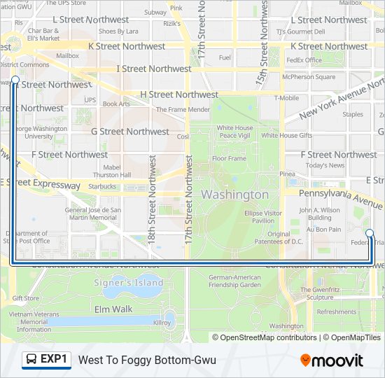 EXP1 Bus Line Map