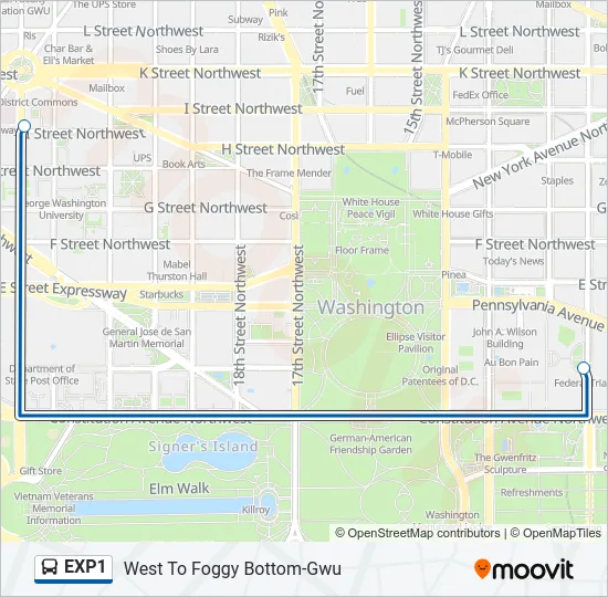 EXP1 Bus Line Map