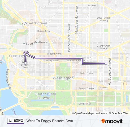 EXP2 Bus Line Map