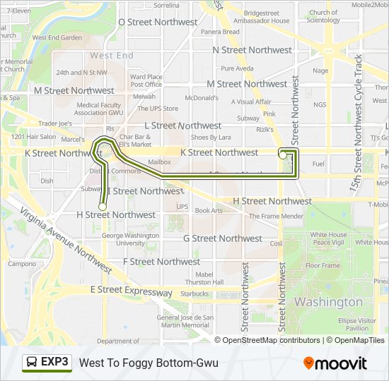EXP3 Bus Line Map