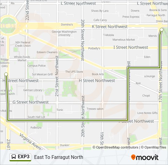 EXP3 Bus Line Map
