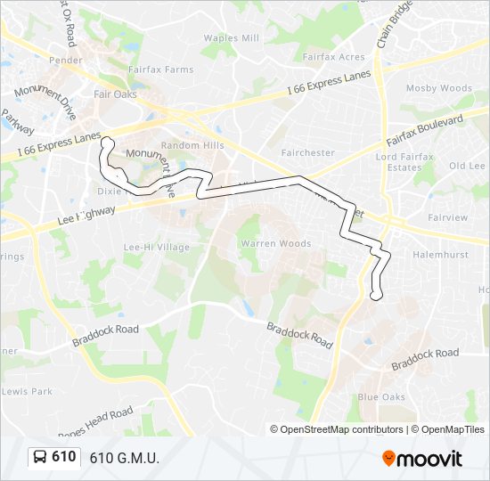 610 Bus Line Map