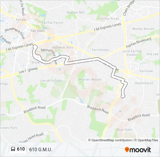 610 Bus Line Map