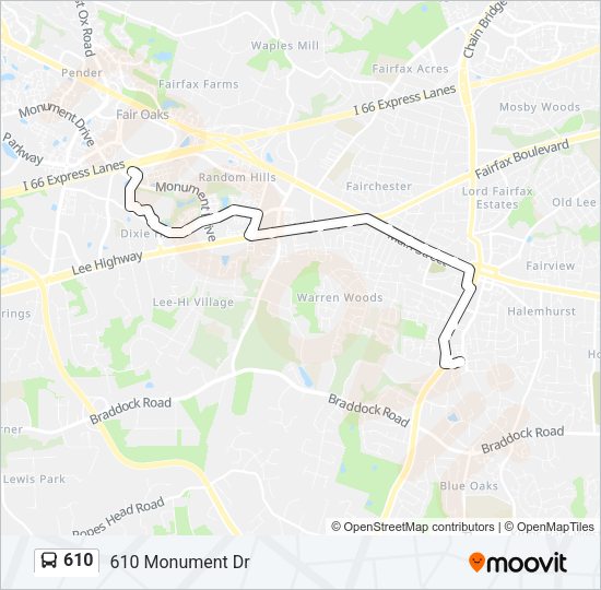 610 Bus Line Map