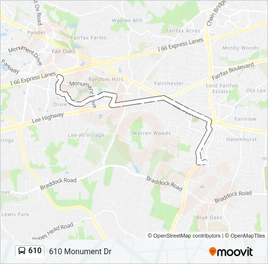 610 Bus Line Map