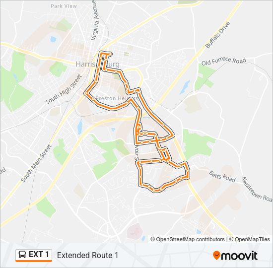 EXT 1 Bus Line Map