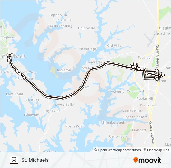 HIGH & CHOPTANK - WALMART Bus Line Map