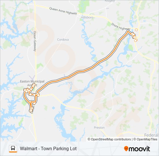 WALMART - TOWN PARKING LOT bus Line Map