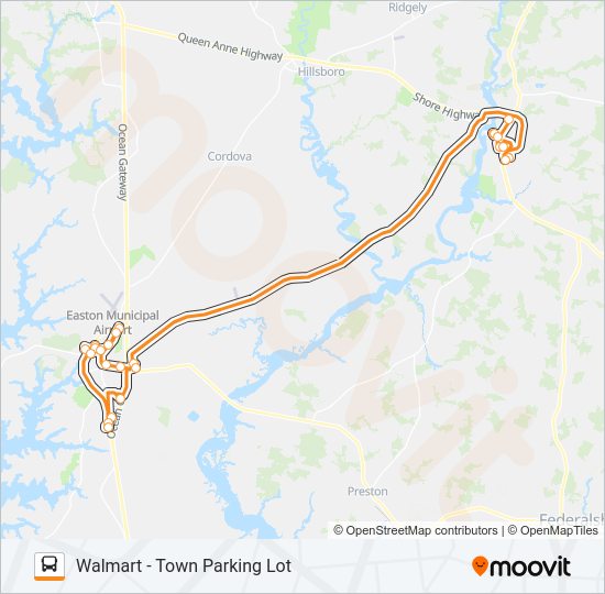 WALMART - TOWN PARKING LOT bus Line Map