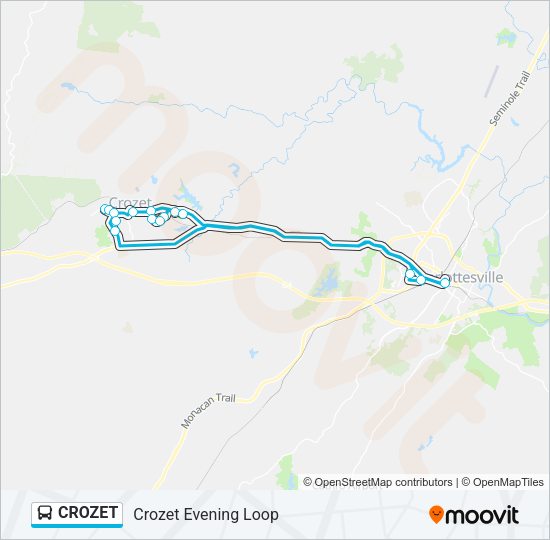 CROZET Bus Line Map