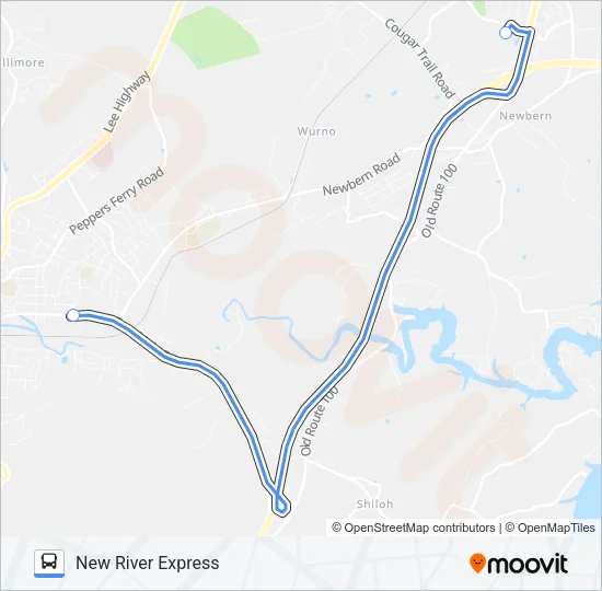 NEW RIVER EXPRESS Bus Line Map