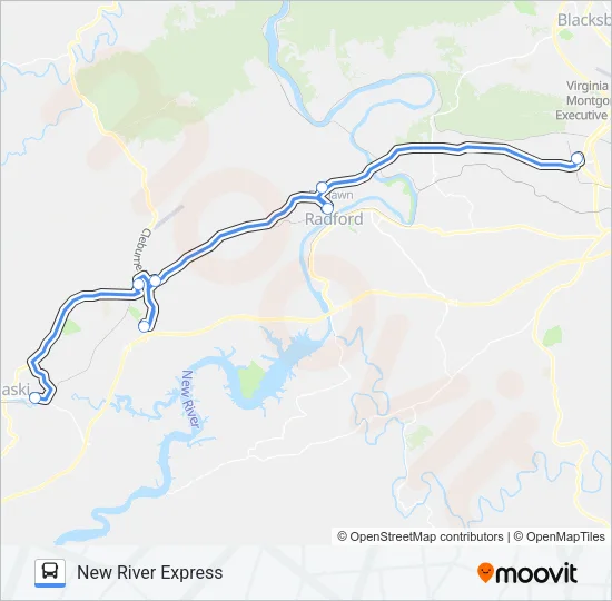 NEW RIVER EXPRESS Bus Line Map