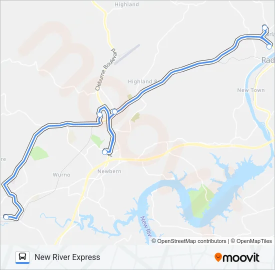 NEW RIVER EXPRESS Bus Line Map