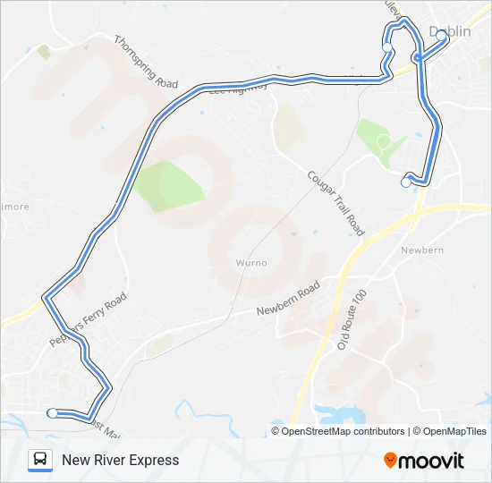 NEW RIVER EXPRESS Bus Line Map