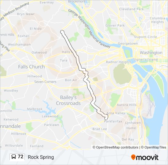 72 Bus Line Map
