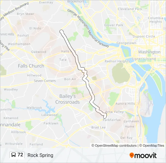 72 Bus Line Map
