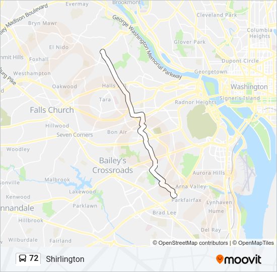 72 Bus Line Map