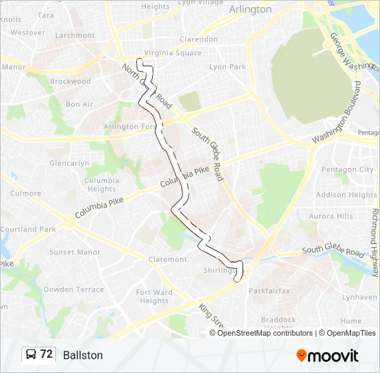 72 Bus Line Map