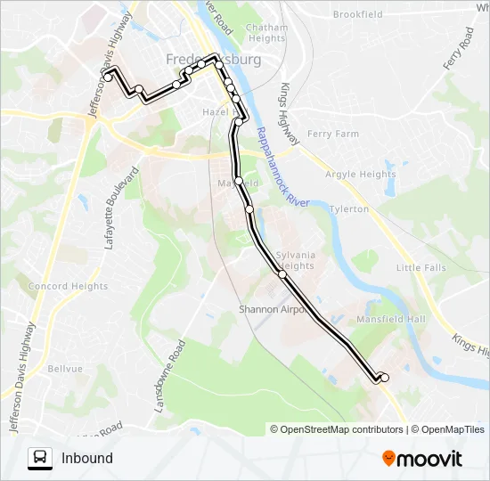 ROUTE 14 Bus Line Map