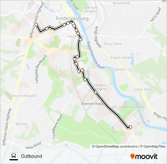 ROUTE 14 Bus Line Map