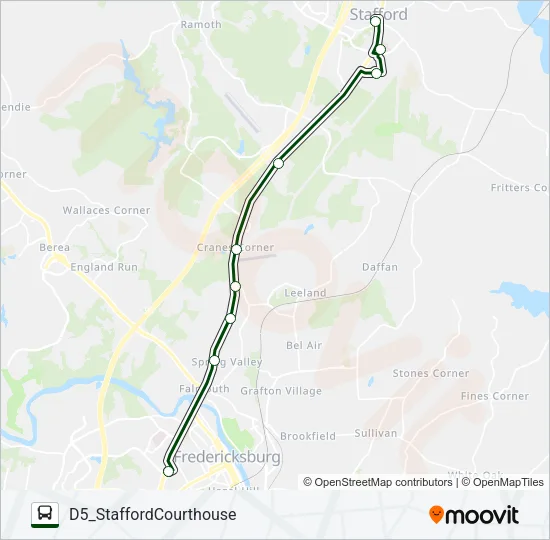 D5-STAFFORDCOURTHOUSE Bus Line Map