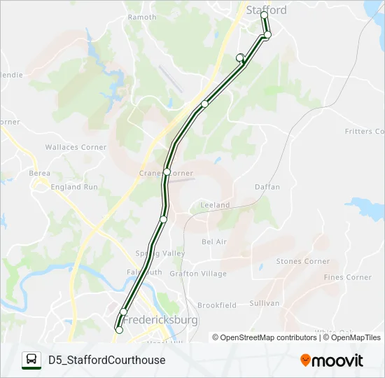 D5-STAFFORDCOURTHOUSE Bus Line Map