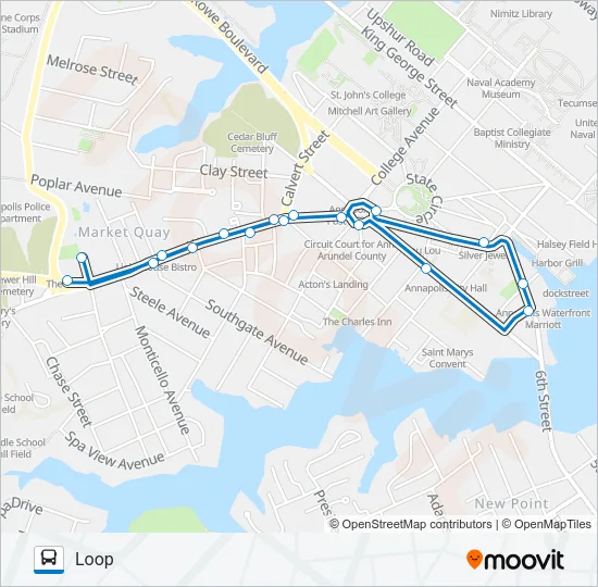 FREE ANNAPOLIS DOWNTOWN SHUTTLE Bus Line Map